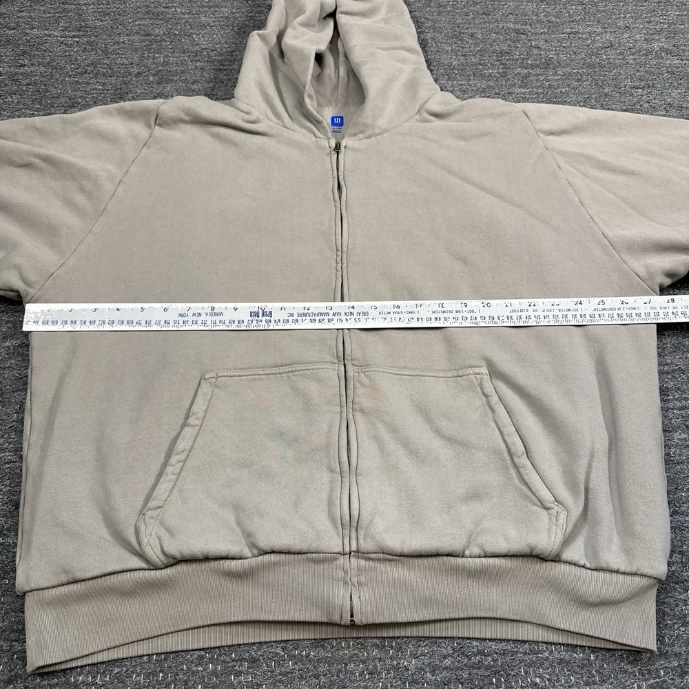 Yeezy Gap Hoodie Sweatshirt Men XXL Taupe Full Zip Double Layer Heavy YZY - Picture 6 of 13